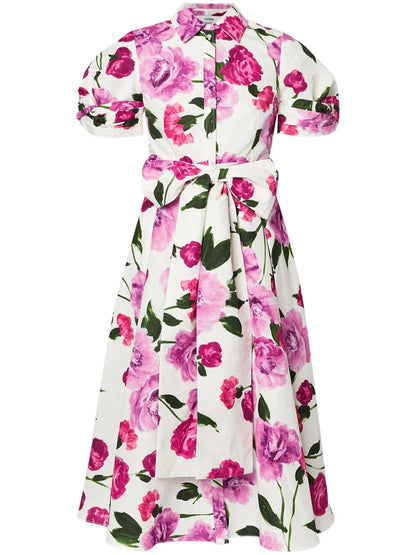 Floral-Print Cotton Midi Dress