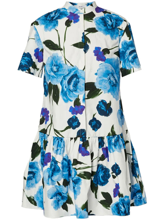 Floral-Print Cotton Minidress