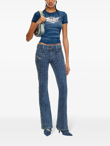 D-Ebush Low-Rise Flared Jeans