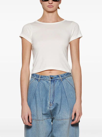Crew-Neck Cropped T-Shirt