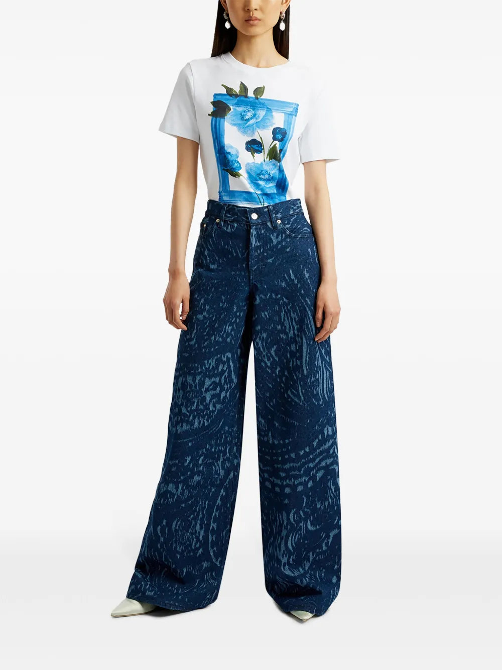 Paisley Wide-Leg Jeans