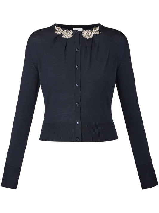 Draped-Detail Cardigan