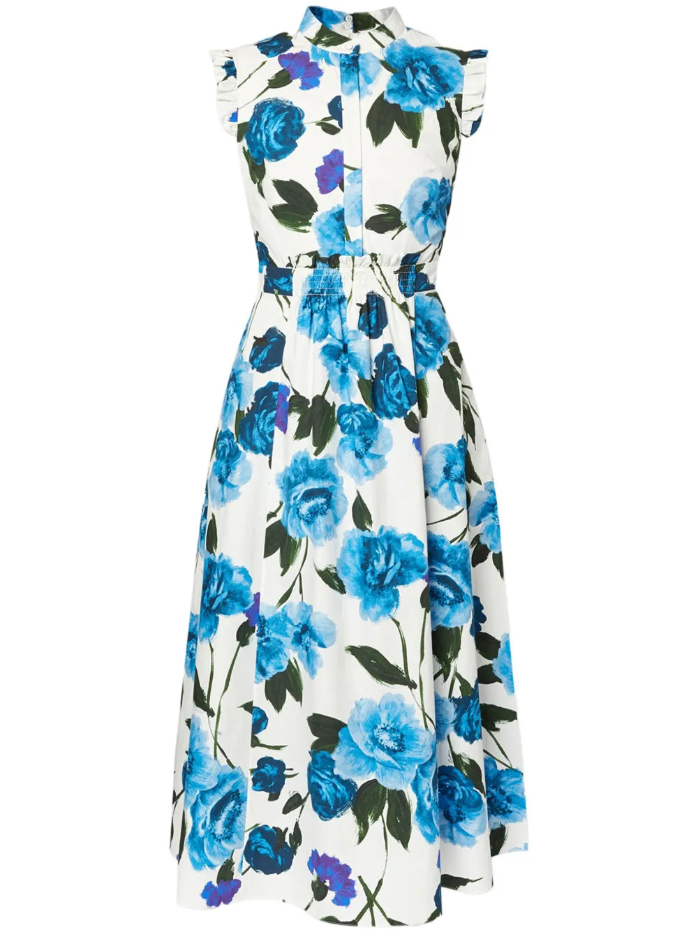 Floral-Print Cotton Midi Dress