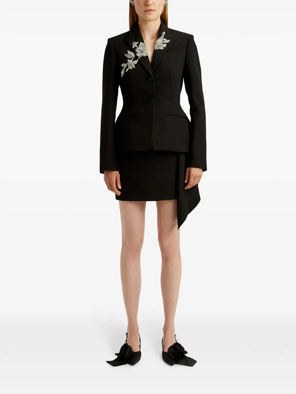 Crystal-Embellished Tailored Blazer