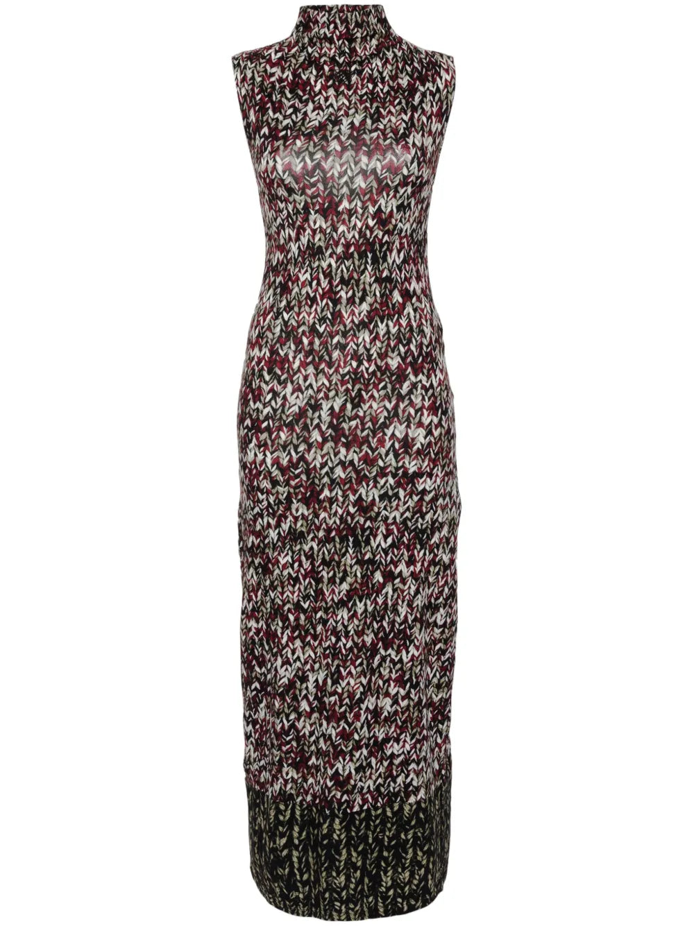 Anagram-Embroidered Knit-Print Dress