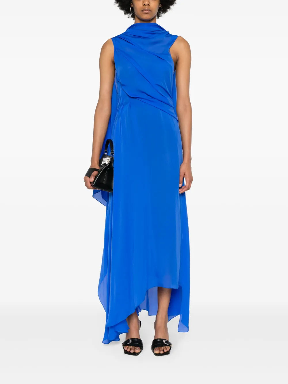 Draped Silk Maxi Dress