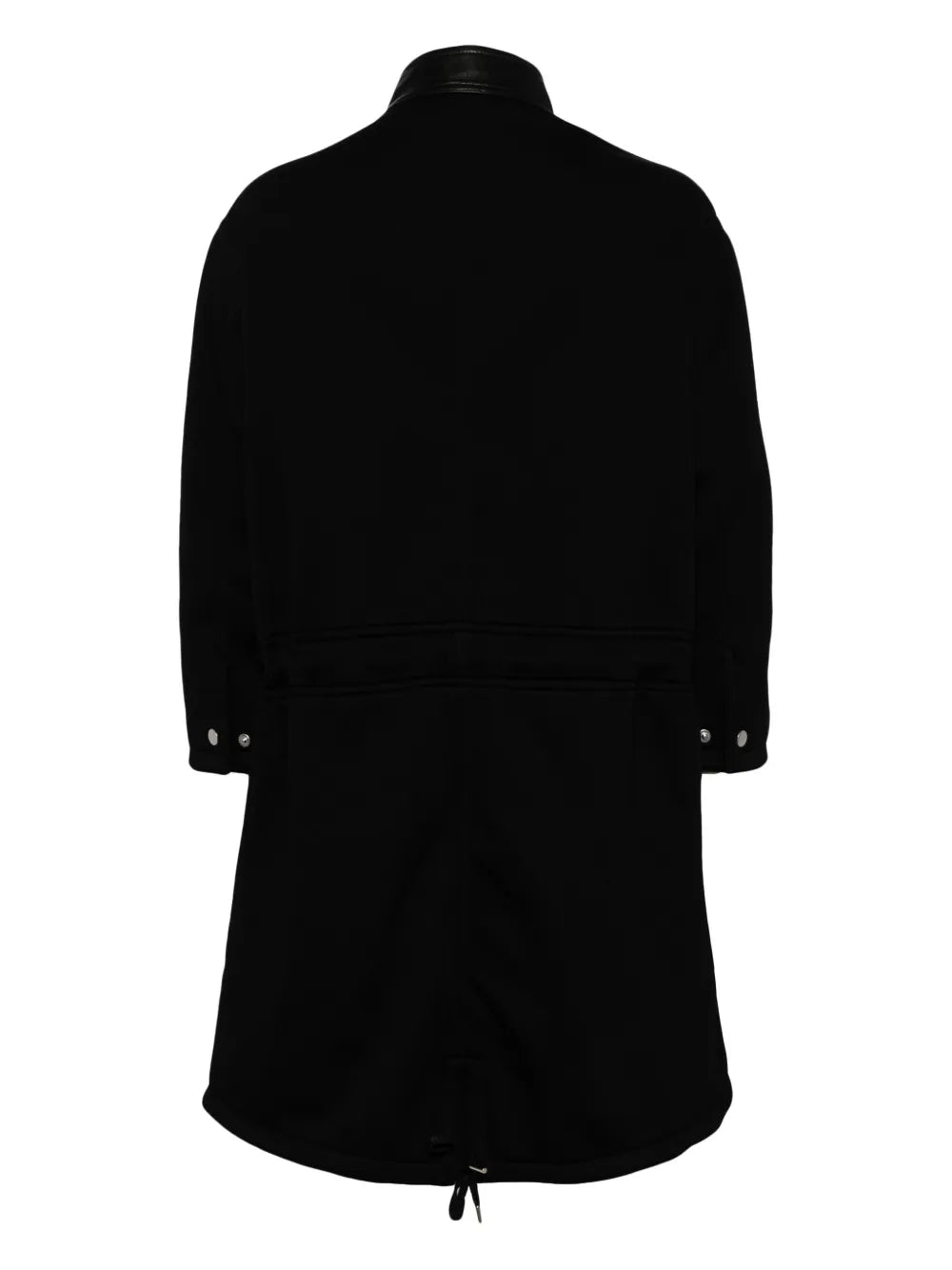 Faux Leather-Trimmed Coat