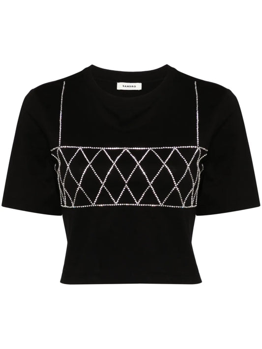 Rhinestone-Detailed T-Shirt