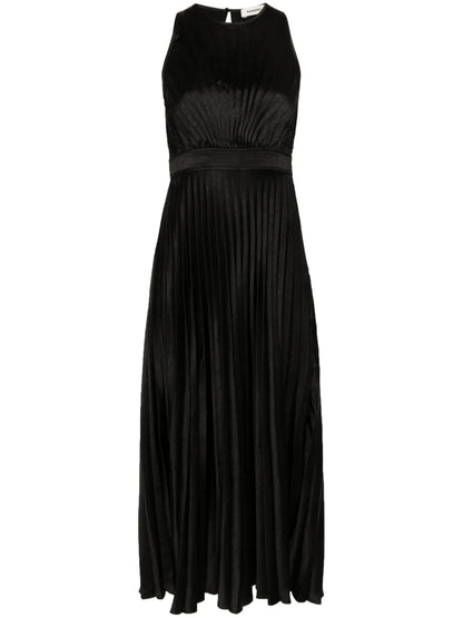 Plissé-Effect Satin Dress