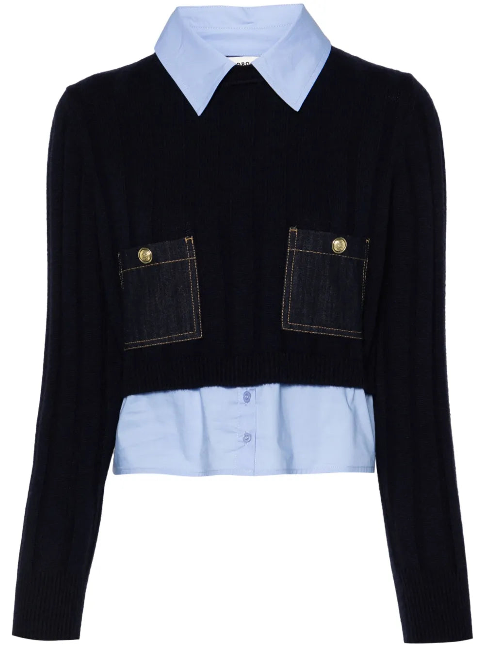 Layered-Detail Knitted Jumper