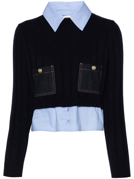 Layered-Detail Knitted Jumper