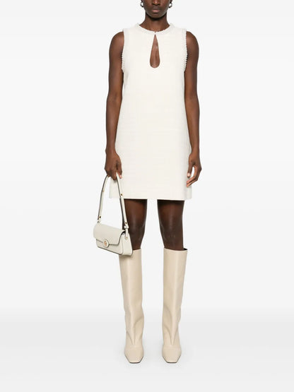 Pearl-Embellished Mini Dress
