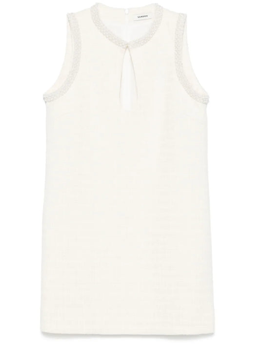 Pearl-Embellished Mini Dress
