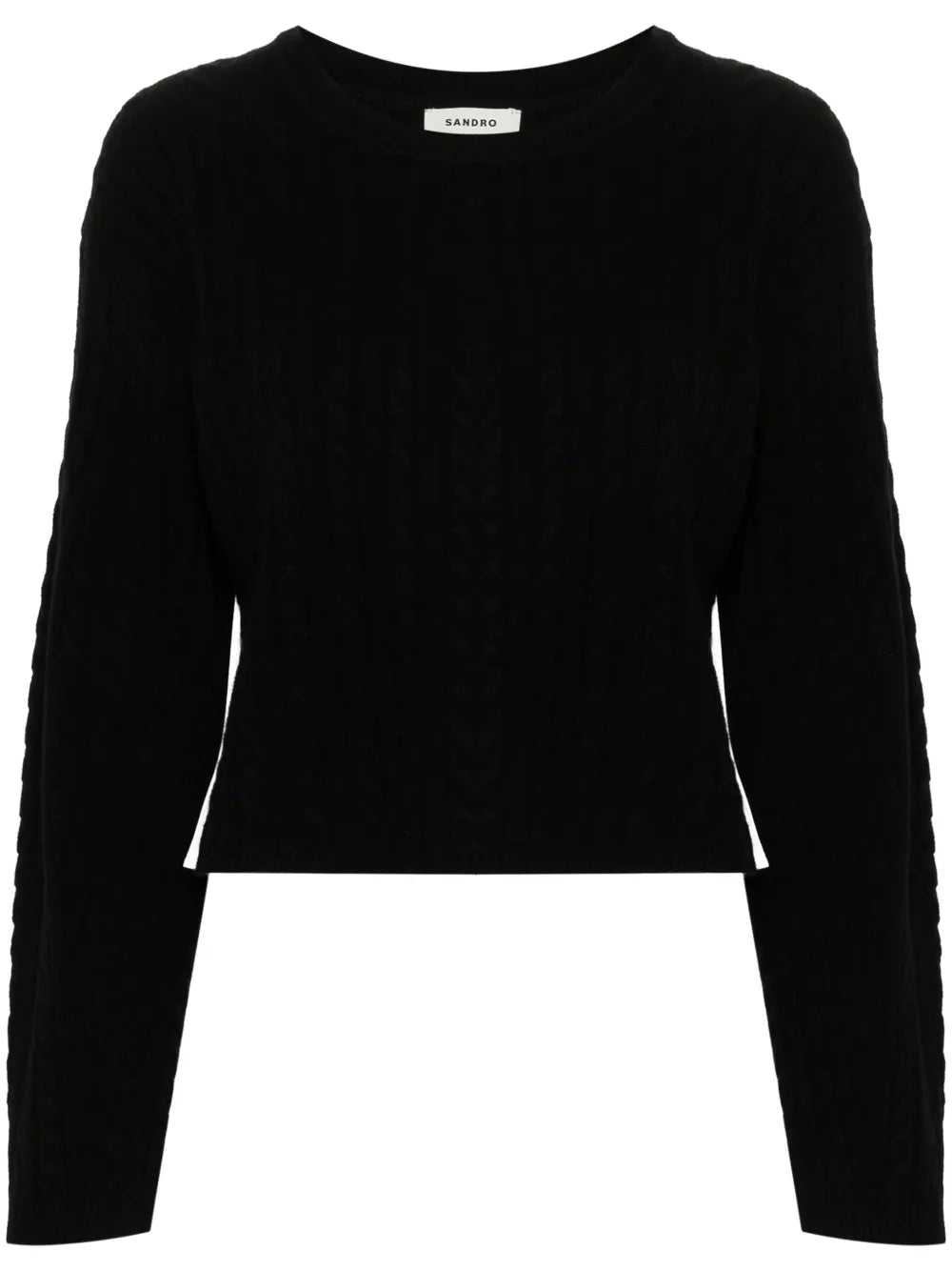 Pleat-Detail Cable-Knit Jumper