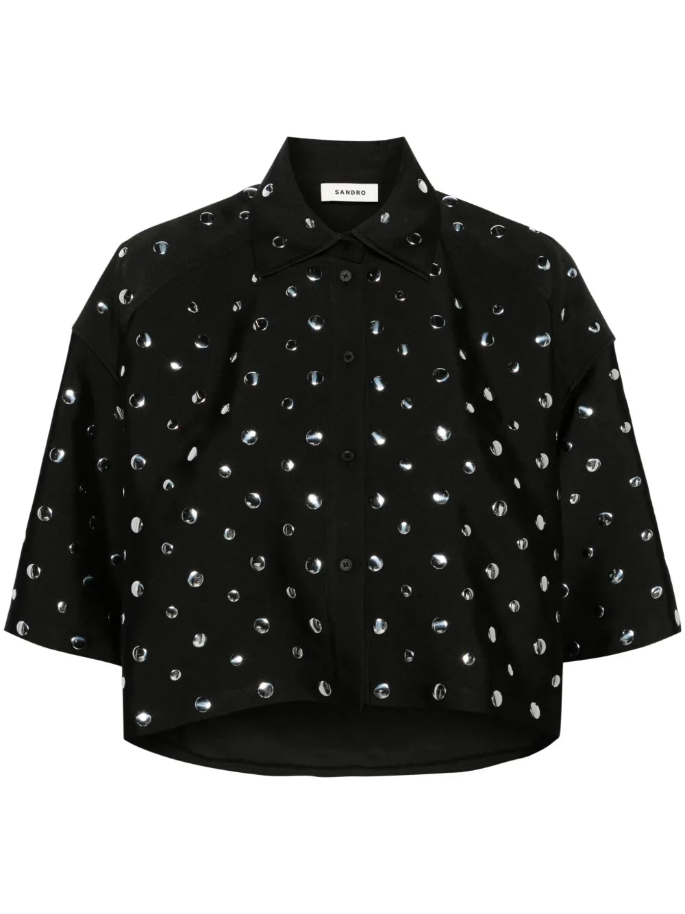 Stud-Detailing Cropped Shirt