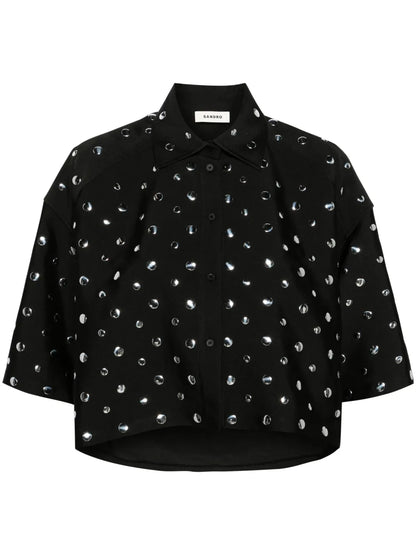 Stud-Detailing Cropped Shirt