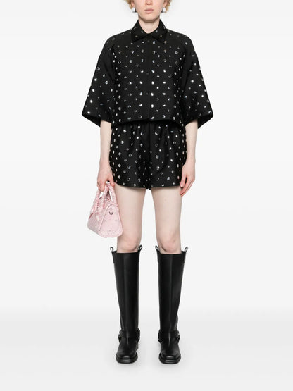 Stud-Detailing Cropped Shirt