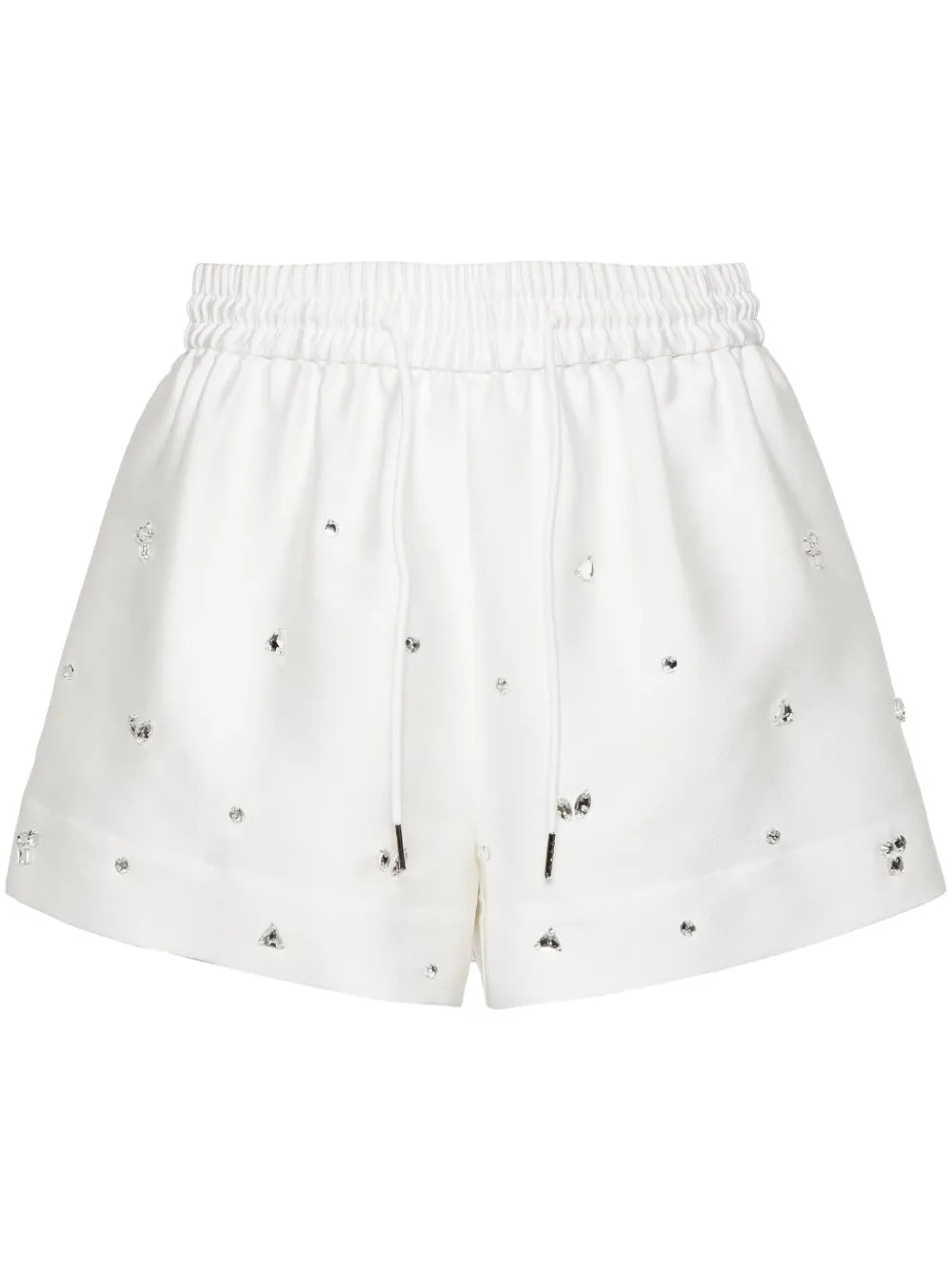 Rhinestone-Embellished Drawstring Shorts