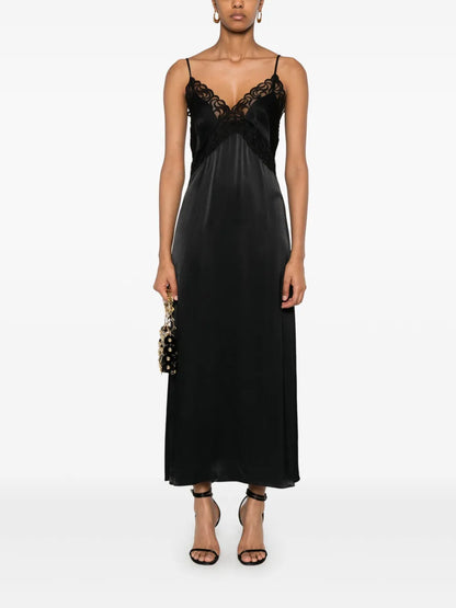 Embroidered-Edge Midi Dress