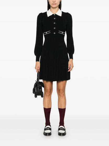 Pleated Knit Dress