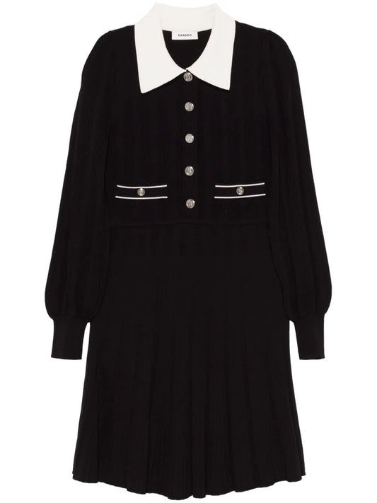 Pleated Knit Dress