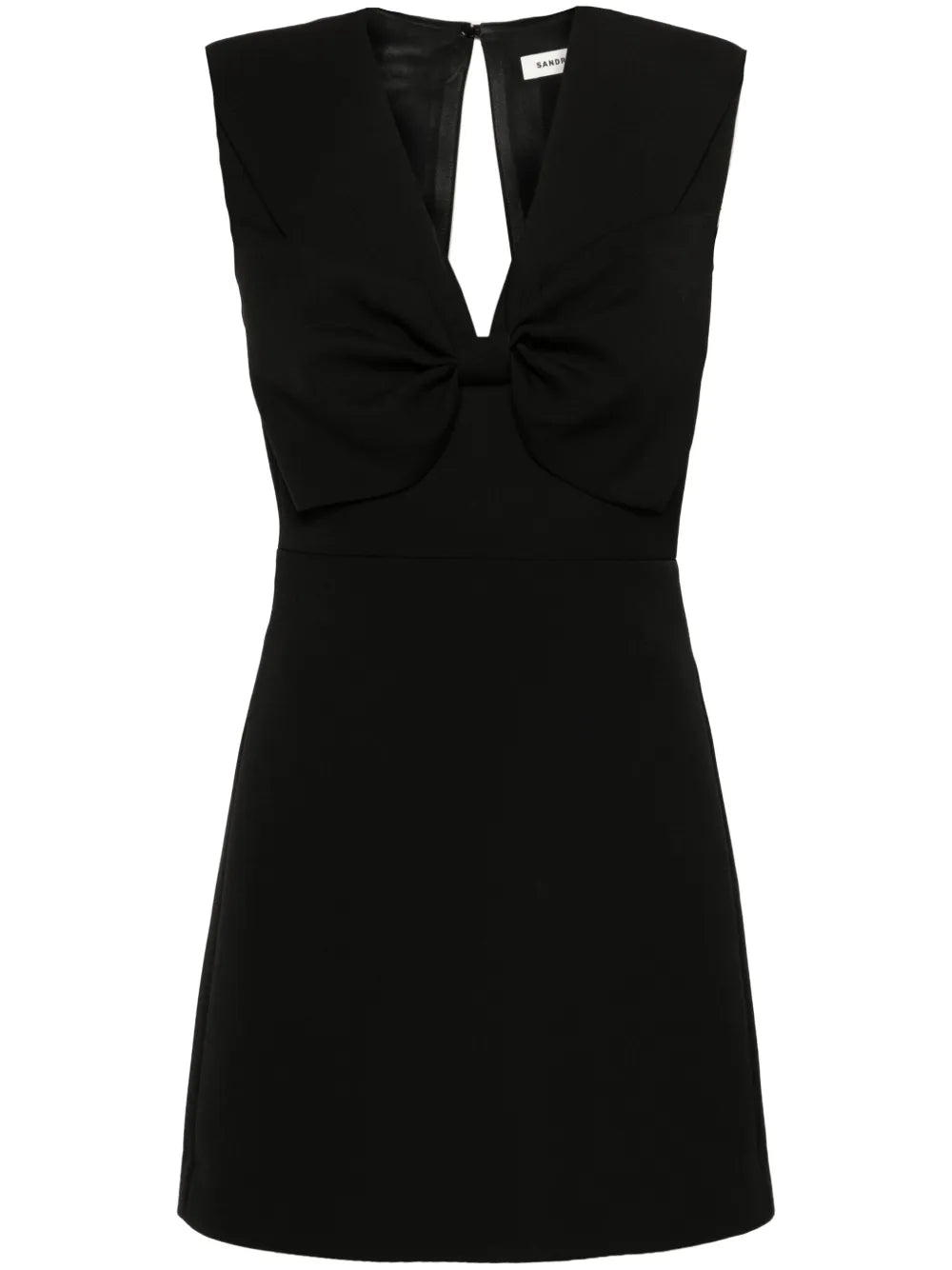 Bow-Detailed Crepe Mini Dress