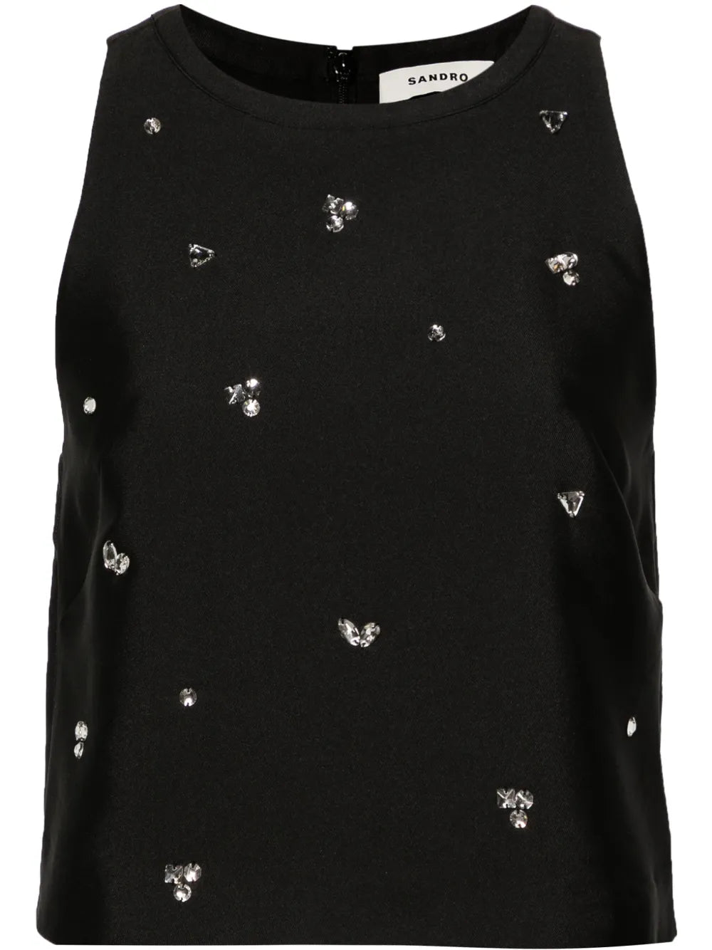 Rhinestone-Embellished Tank Top