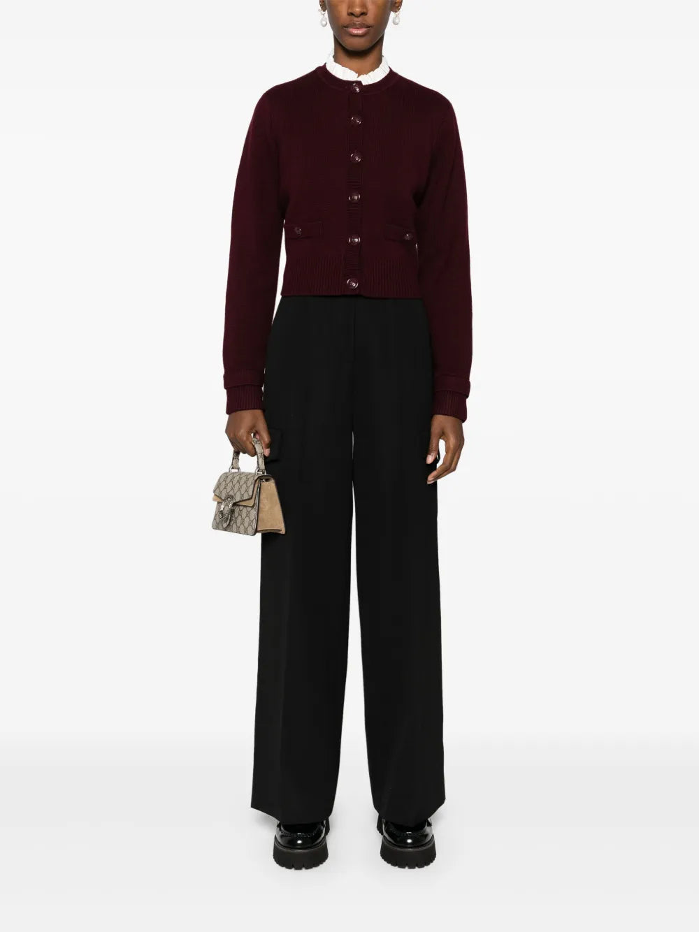 High-Waist Cargo Trousers