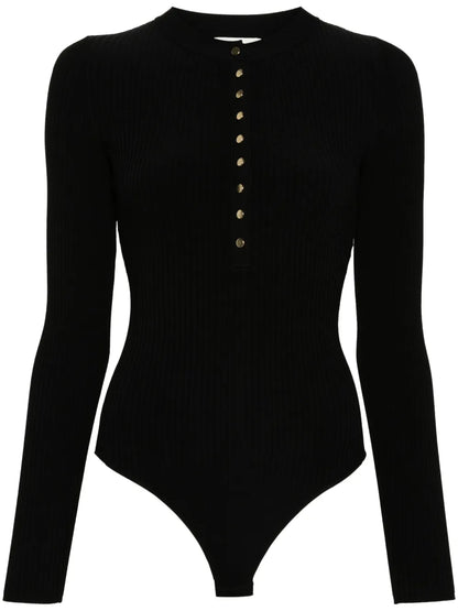 Crew-Neck Ribbed-Knit Bodysuit