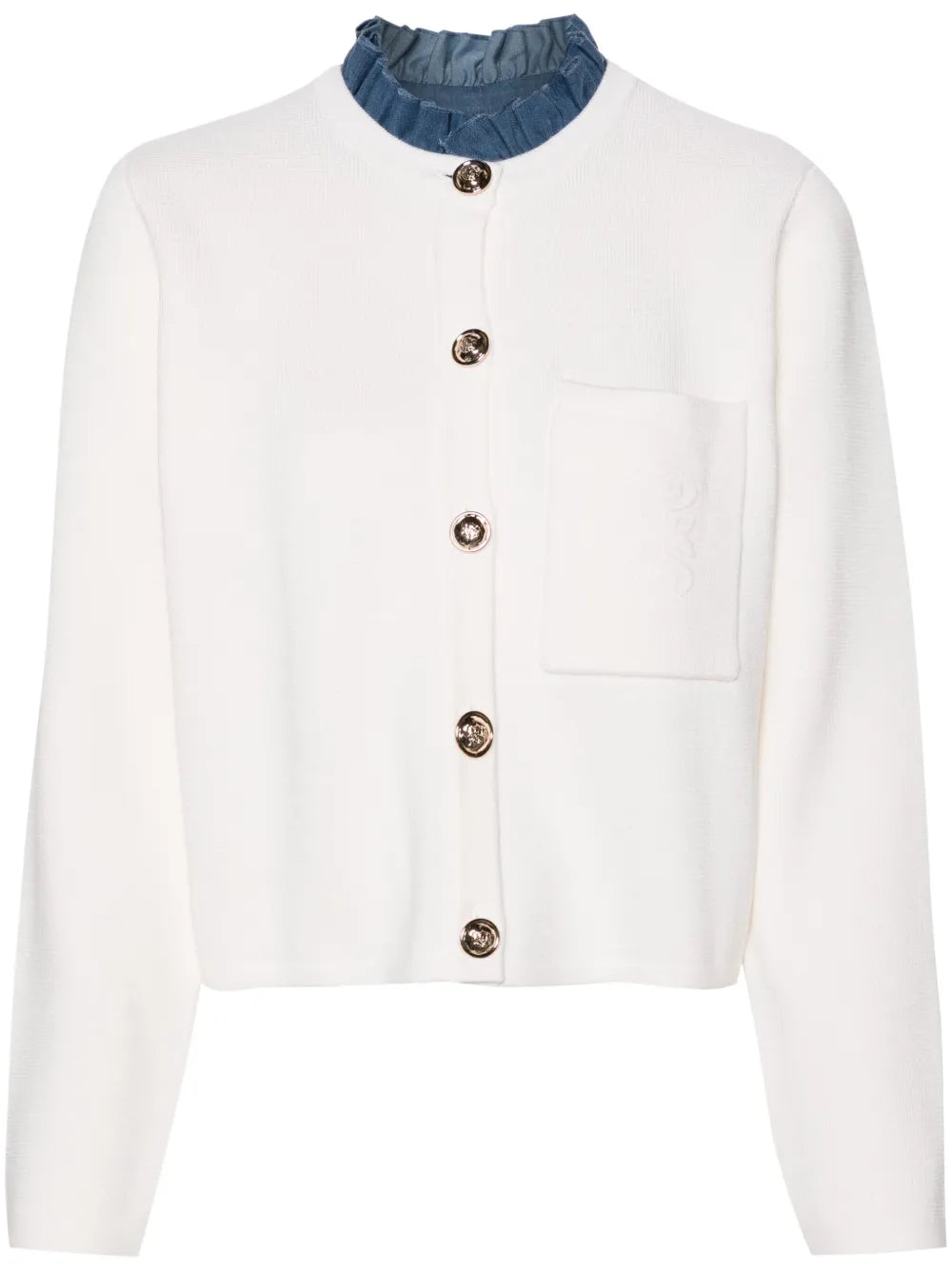 Detachable-Collar Cardigan