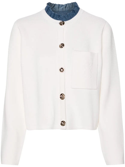 Detachable-Collar Cardigan