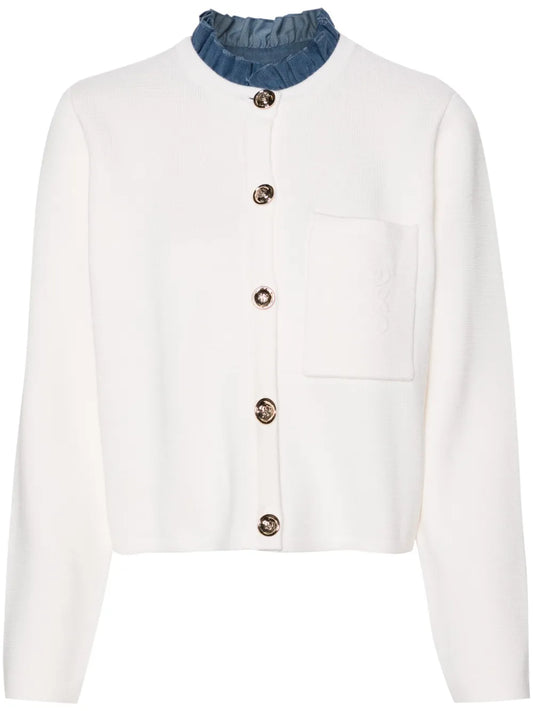 Detachable-Collar Cardigan