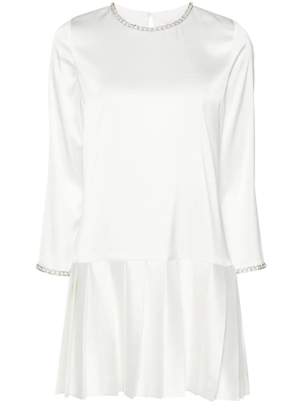 Beaded Satin Mini Dress