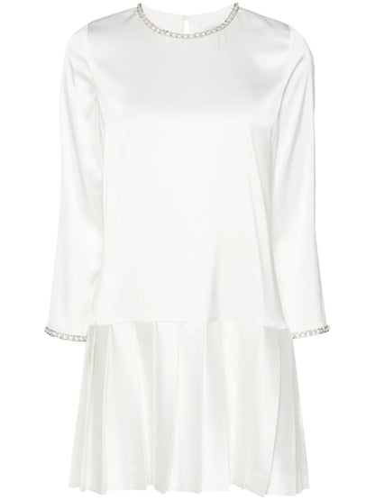 Beaded Satin Mini Dress