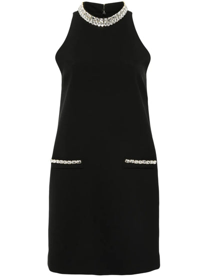 Crystal-Embellished Shift Mini Dress