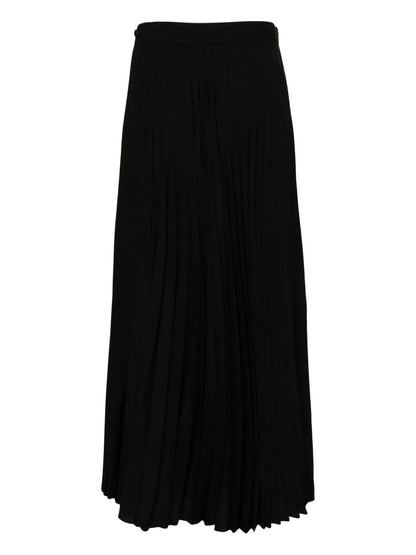 Pleated Wrap Midi Skirt