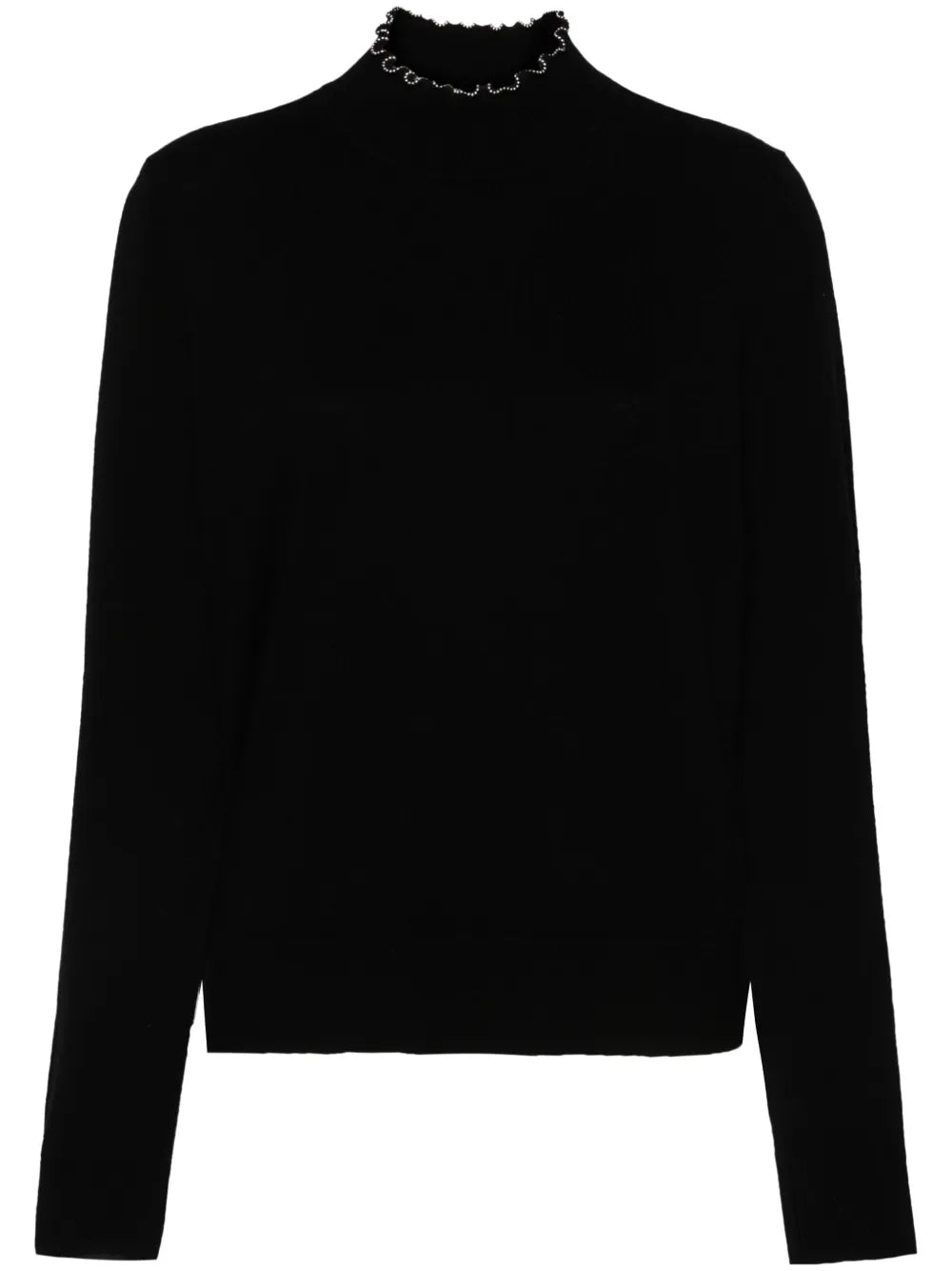 Beaded-Trim Roll-Neck Jumper