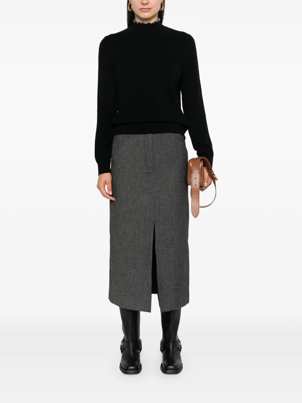 Beaded-Trim Roll-Neck Jumper