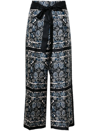 Patty Graphic-Print Cropped Trousers