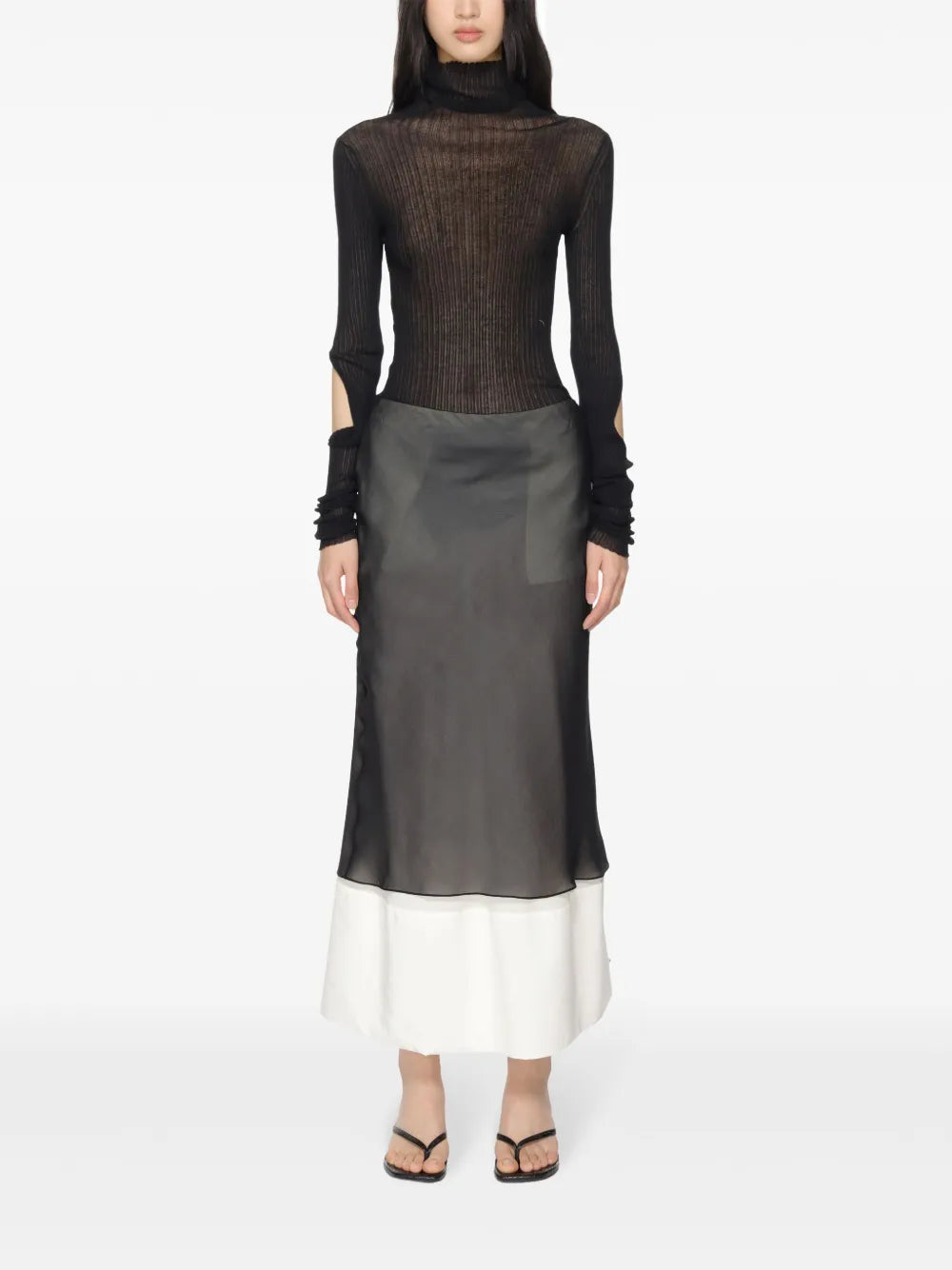 High-Neck Ribbed-Knit Jumper