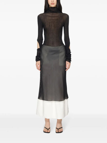 High-Neck Ribbed-Knit Jumper
