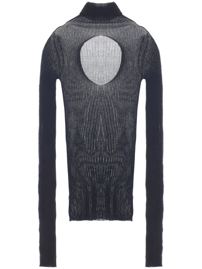 High-Neck Ribbed-Knit Jumper