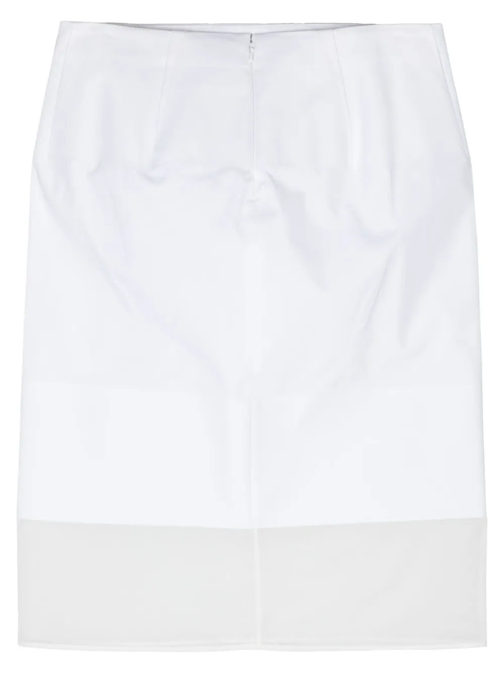 Transparent-Panel Poplin Skirt