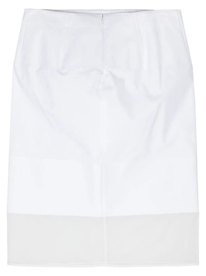 Transparent-Panel Poplin Skirt