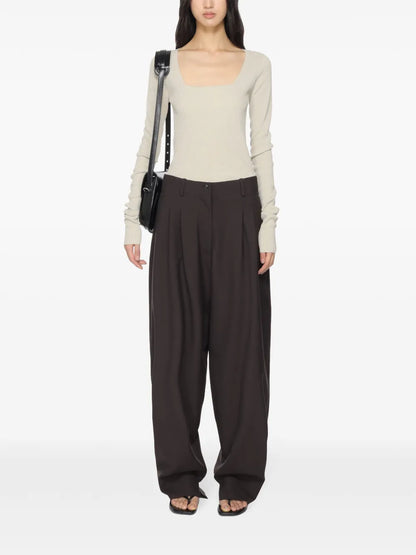 Long-Sleeve Ribbed-Knit Top