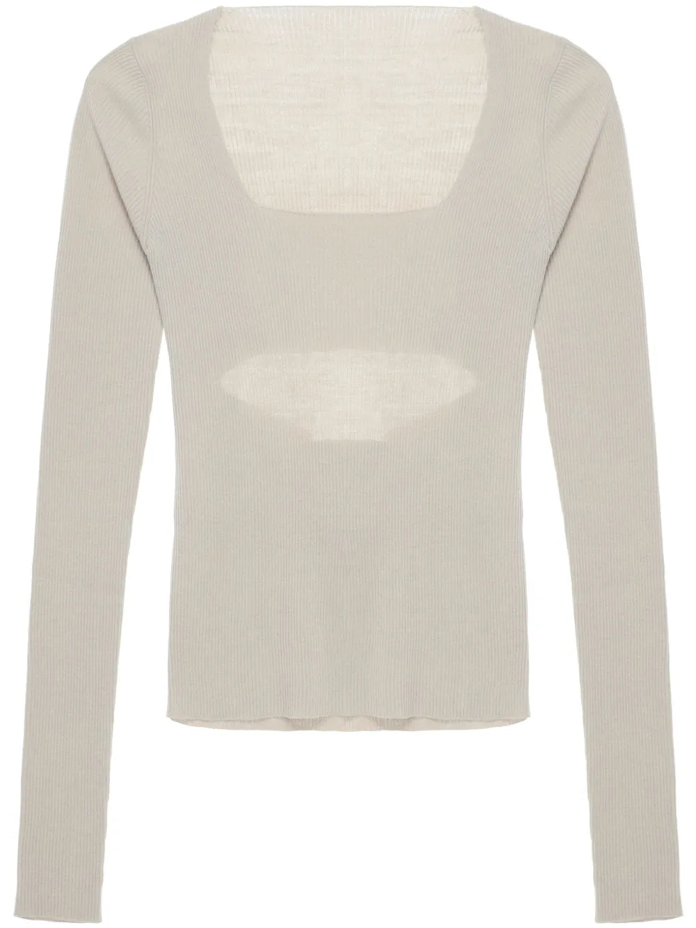 Long-Sleeve Ribbed-Knit Top
