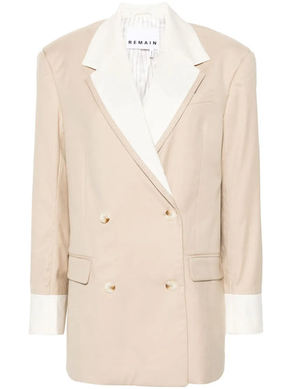 Two-Tone Double-Breasted Blazer