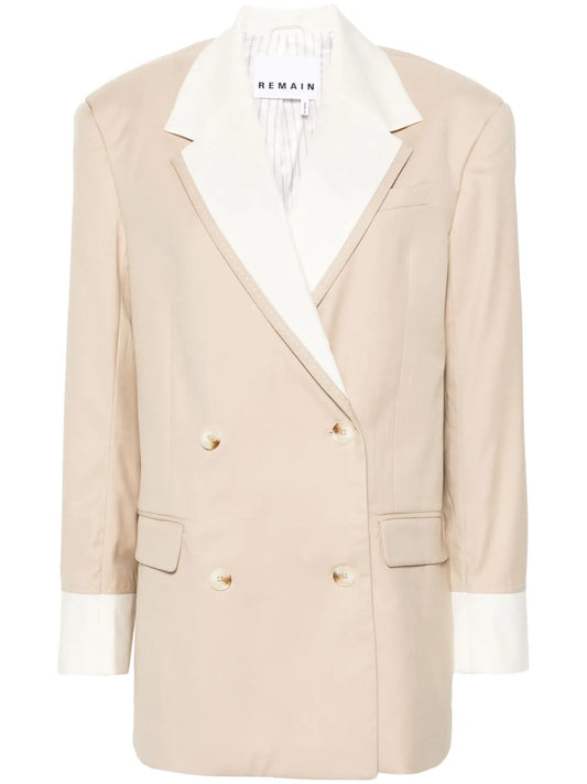 Two-Tone Double-Breasted Blazer