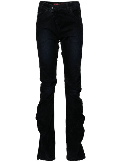 Draped Velvet Jeans
