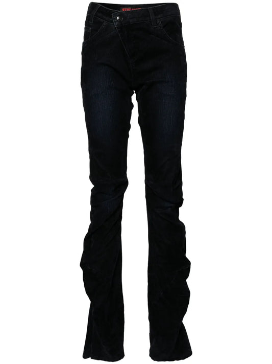 Draped Velvet Jeans